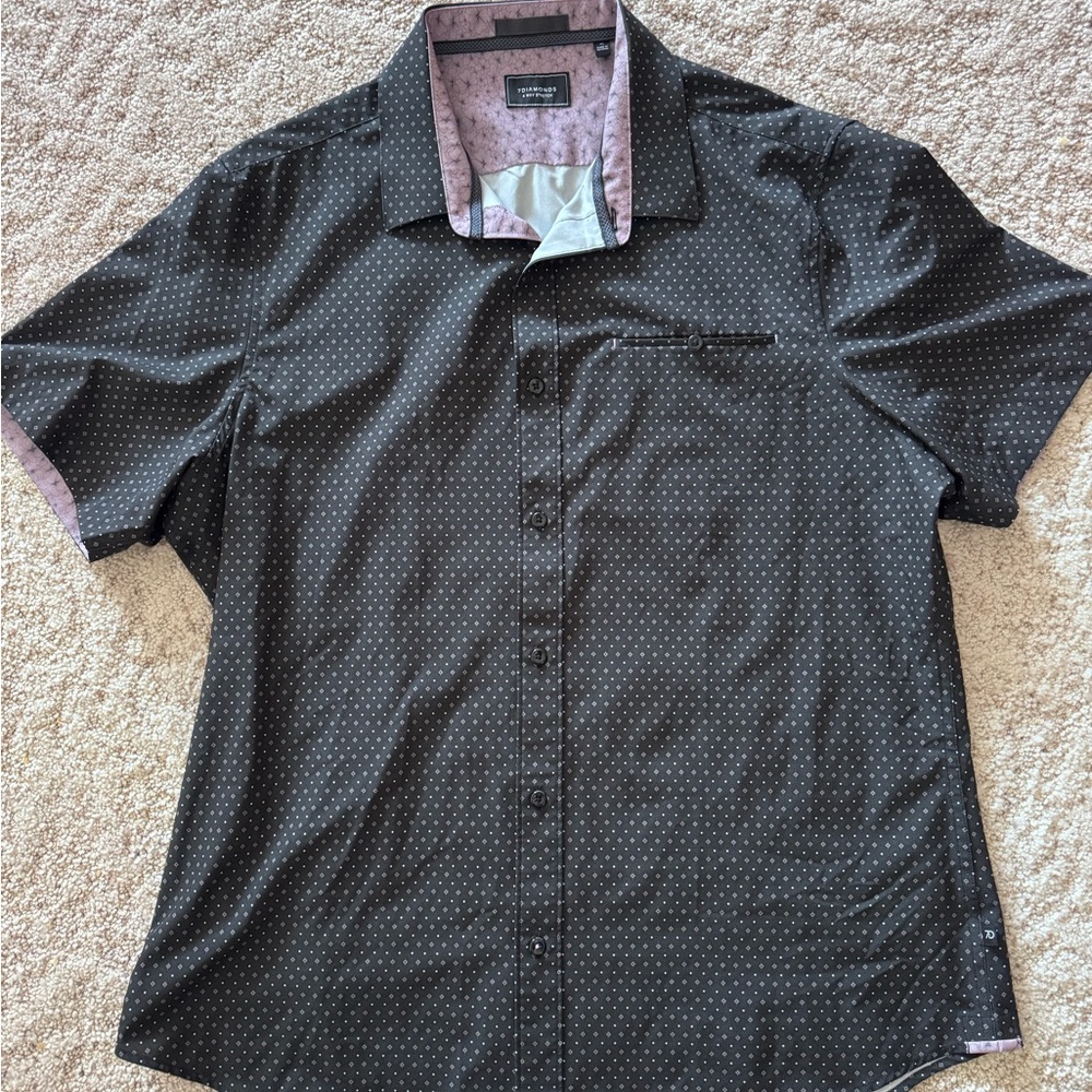 7 Diamonds Black and White Dot Shirt